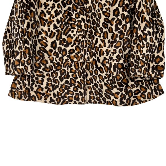Susan Graver Womens 2X Leopard Print Blazer Plush Soft Faux Fur Pockets Button - Picture 9 of 16